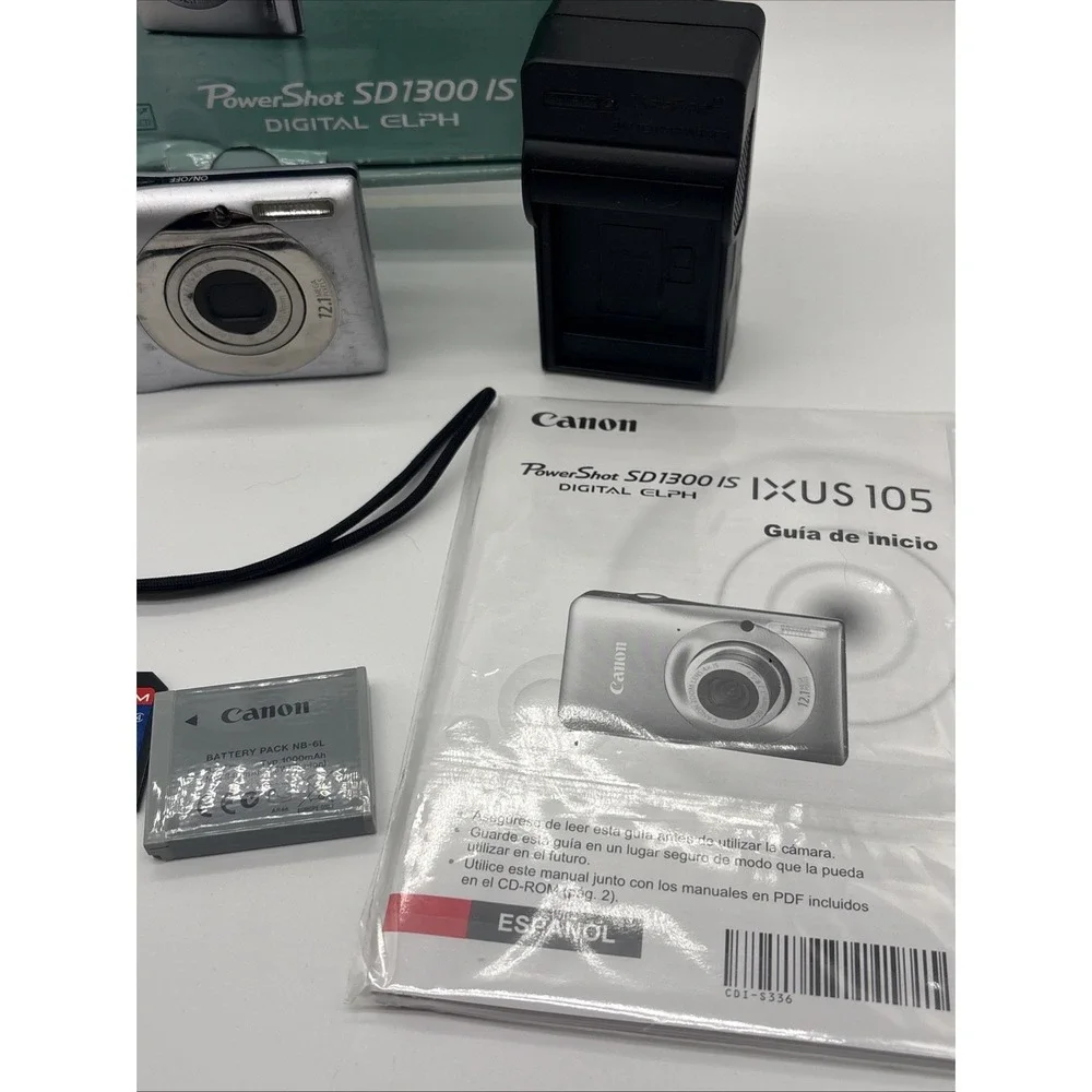 Canon PowerShot SD1300 IS 12.1MP Digital Camera Bundle Battery Charger SD Tested